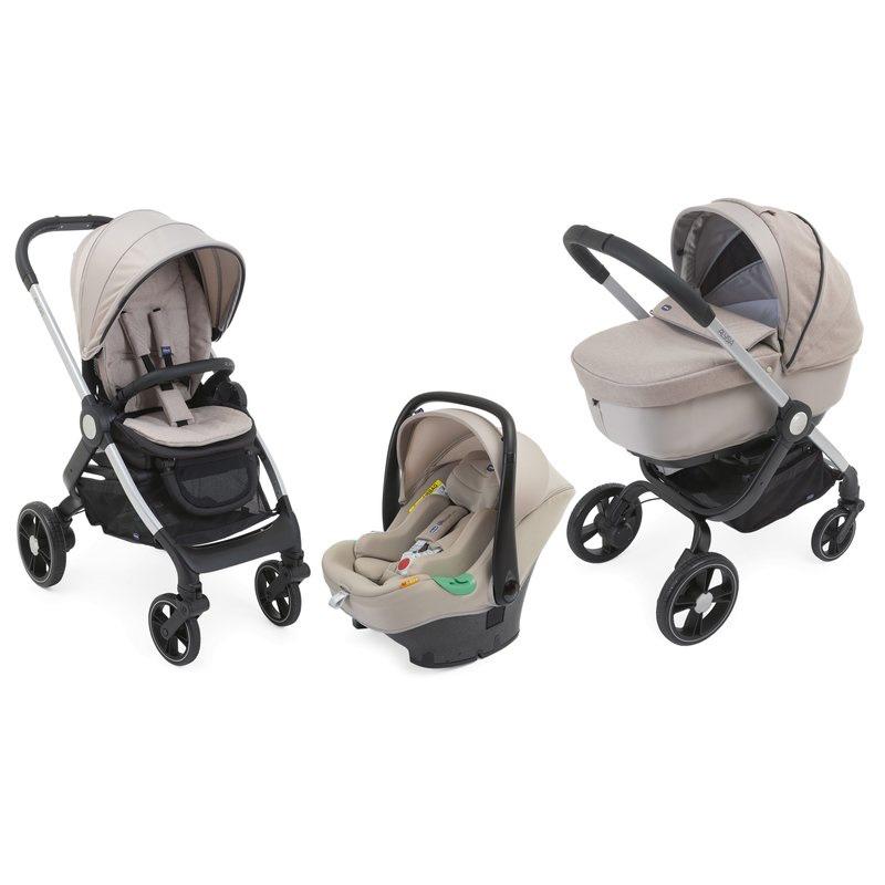 Chicco - trio alysia sand i-size (stroller + carrycot + kiros without base) sand - Chicco