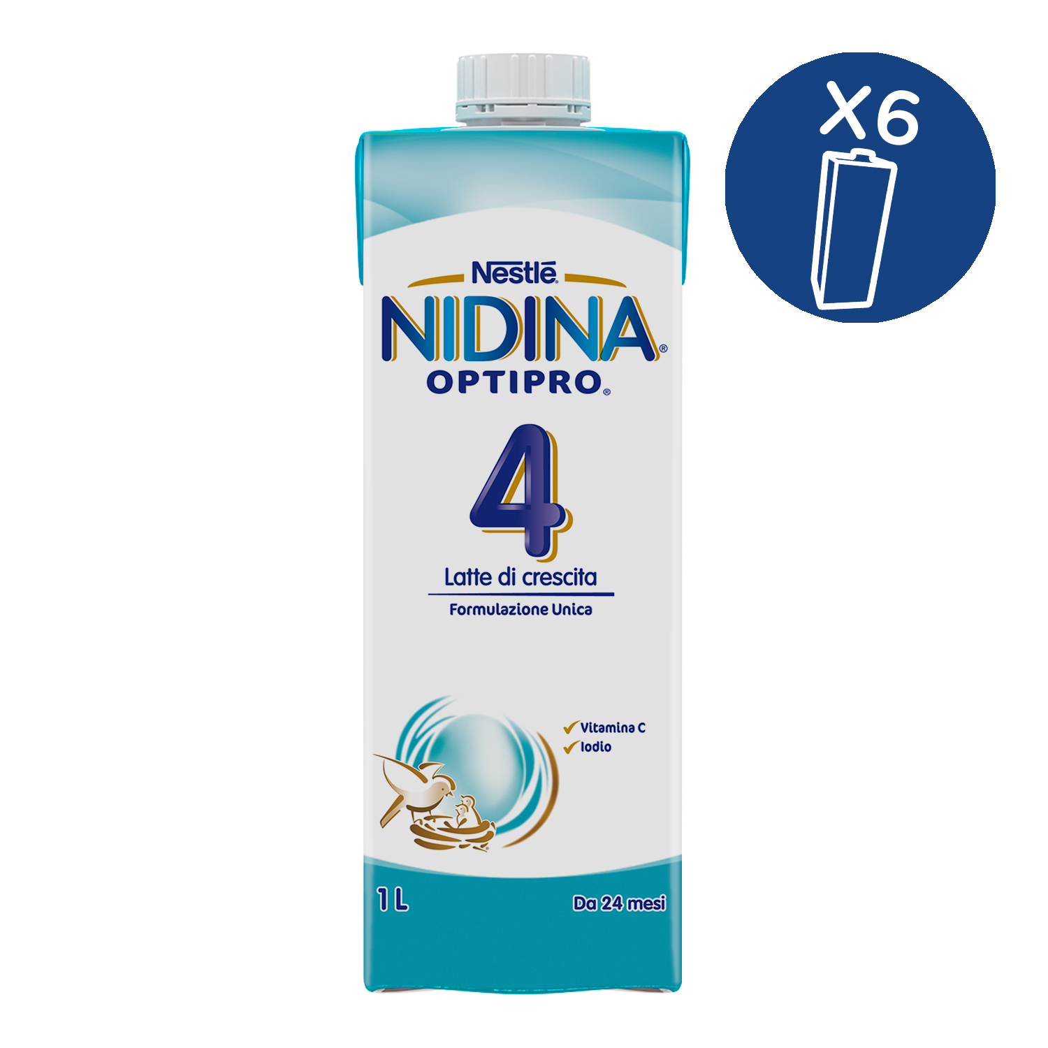 Nestlé nidina optipro 4 latte di crescita liquido da 24 mesi 6 brick da 1l - Nestlé Nidina