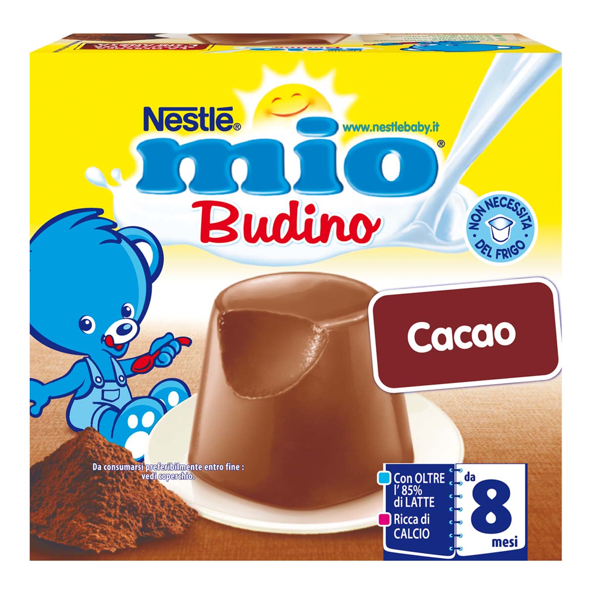 Nestlé mio budino cacao da 8 mesi senza glutine 4 vasetti plastica da 100g - Nestlé
