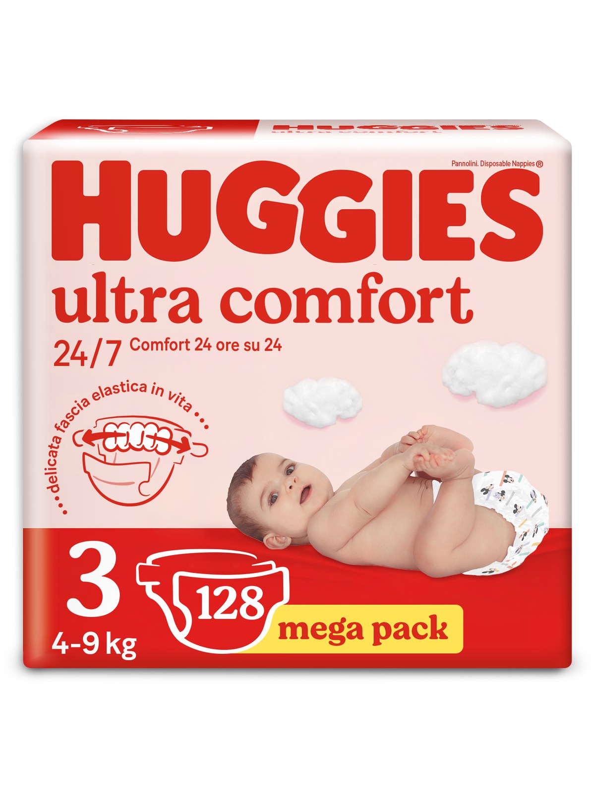 Huggies pannolini ultra comfort megapack tg.3 (4-9 kg), 128 pannolini - Huggies