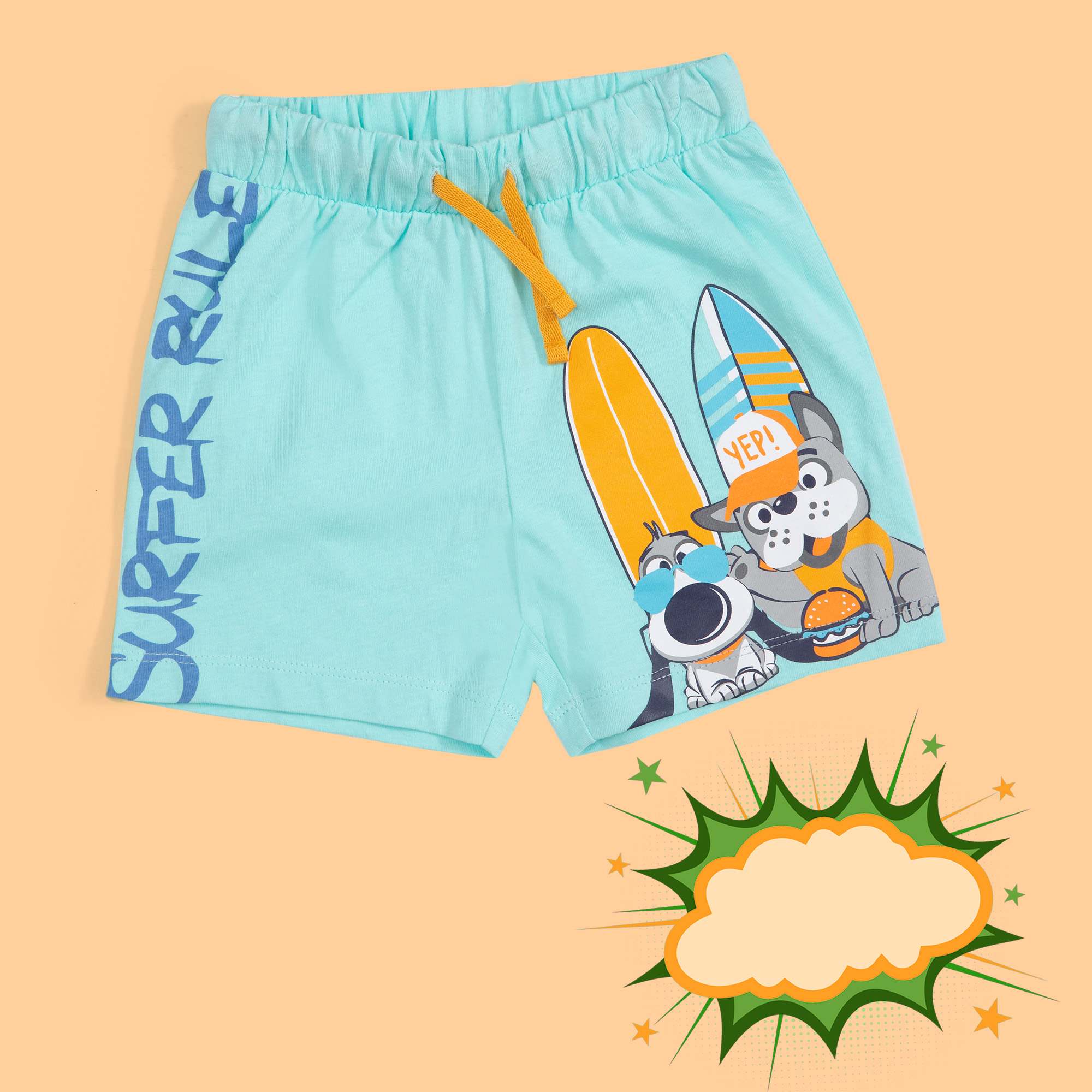 Mawi short azzurro stampa surf - Mawi