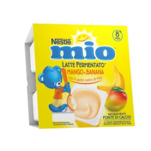 Nestle' mio merenda latte fermentato mango e banana, da 8 mesi, 4 vasetti da 100g - Nestlé Mio