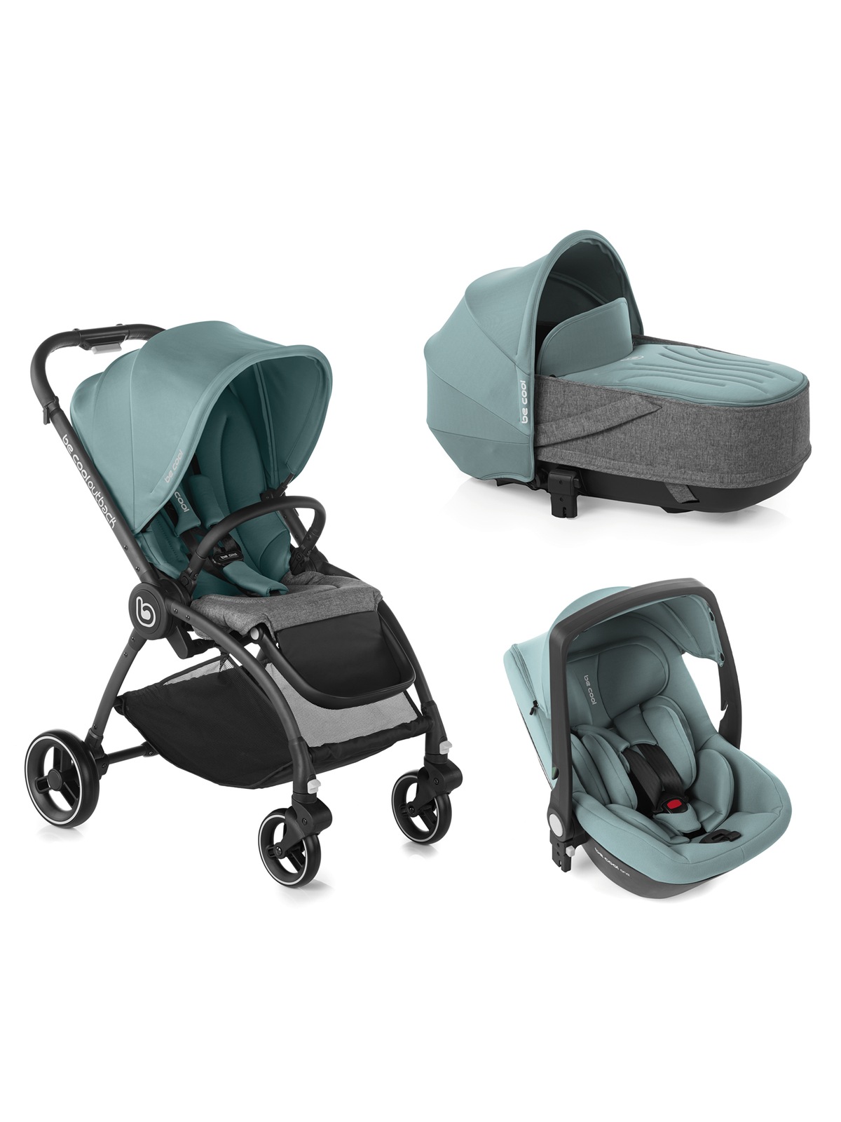 Passeggino outback con portabebè crib e ovetto one - BECOOL