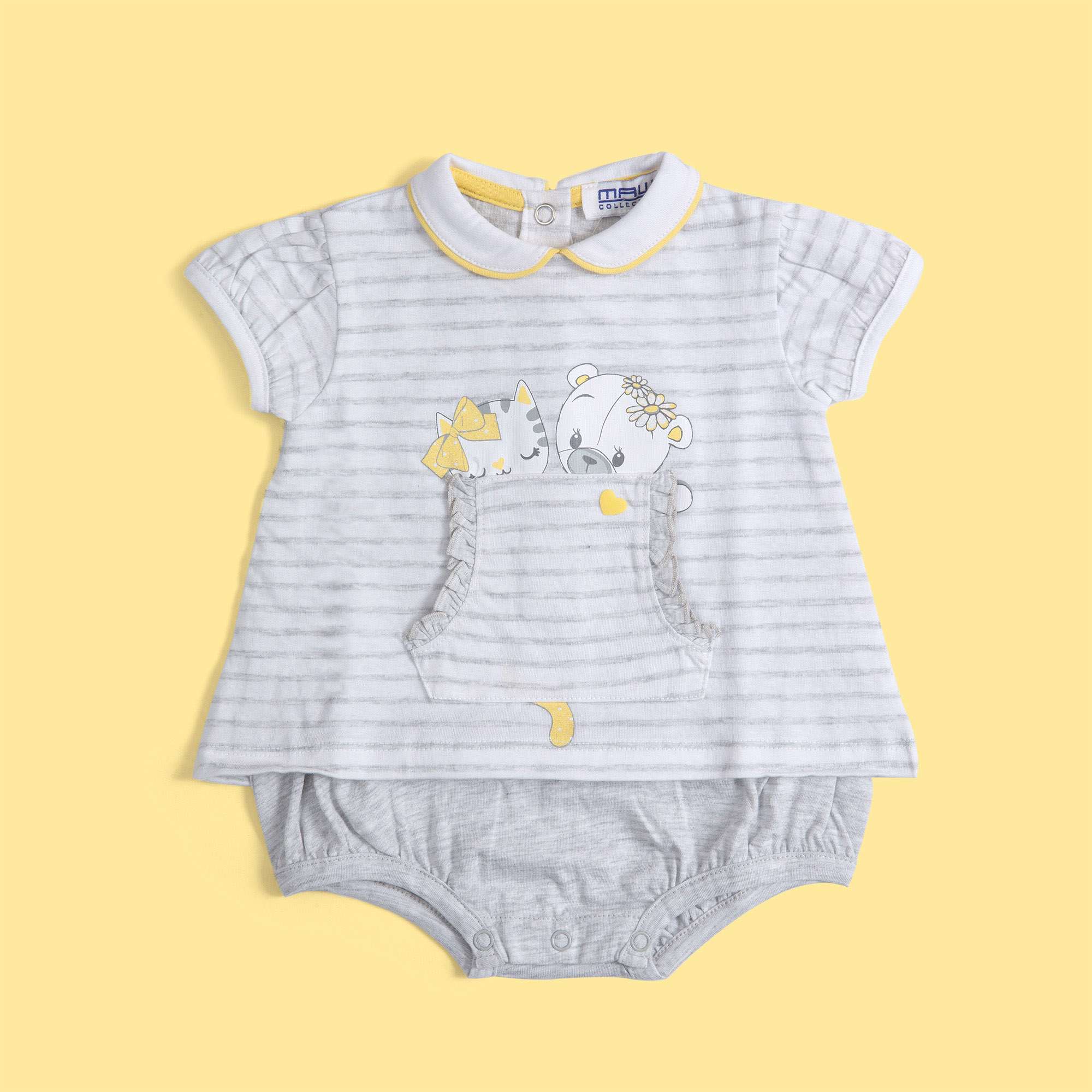 Mawi pagliaccetto rigato con animaletti - Mawi
