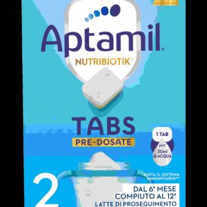 Aptamil nutribiotik tabs 2 pre-dosate  - latte di proseguimento in tabs pre-dosate -  dal 6° mese compiuto al 12° - confezione da 21 bustine ( 105 tabs pre-dosate) - Aptamil