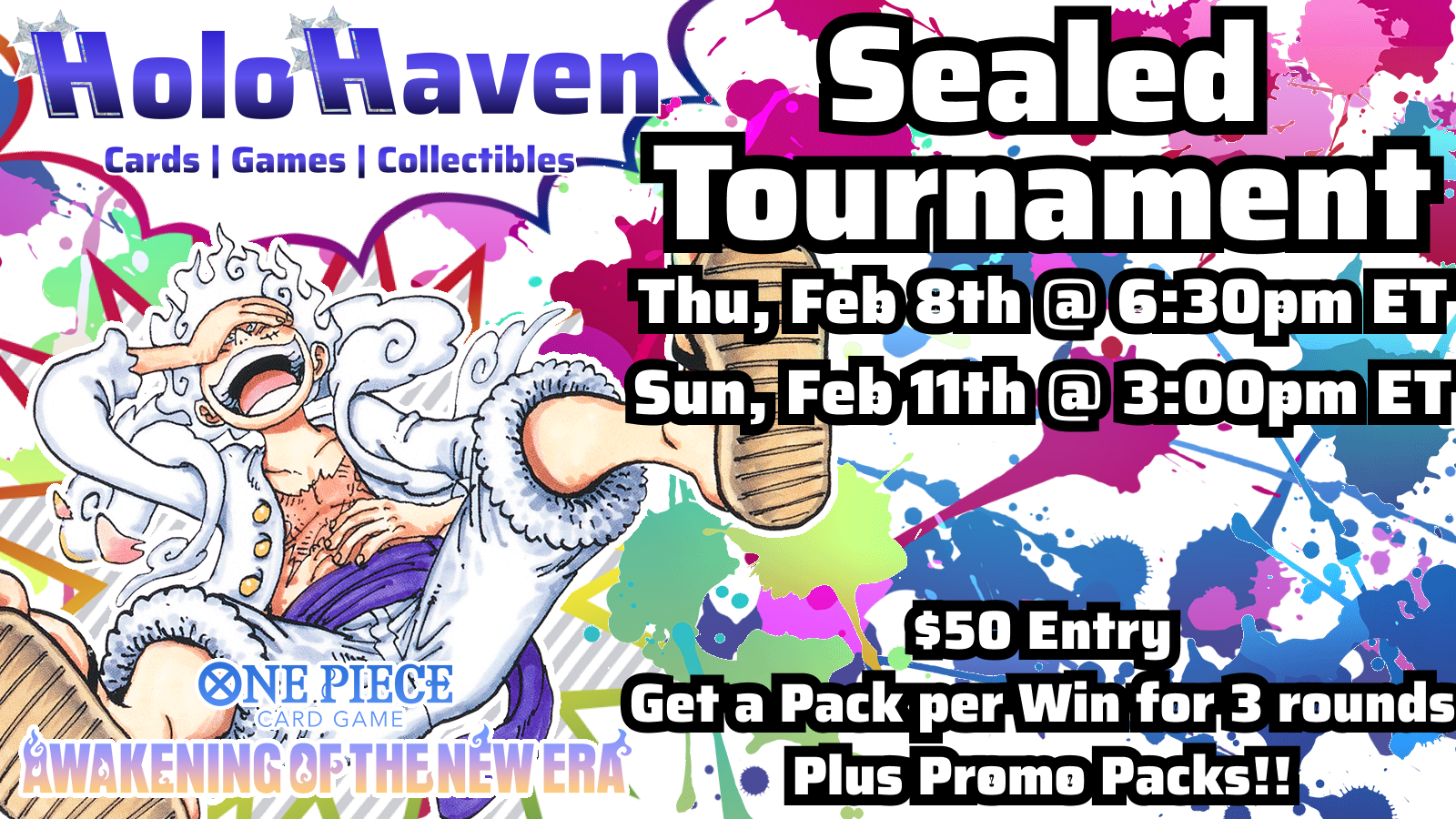 ONE PIECE Enel Leader Tournament Mar 22nd, 2024 @6pm – Sunny Hobbies