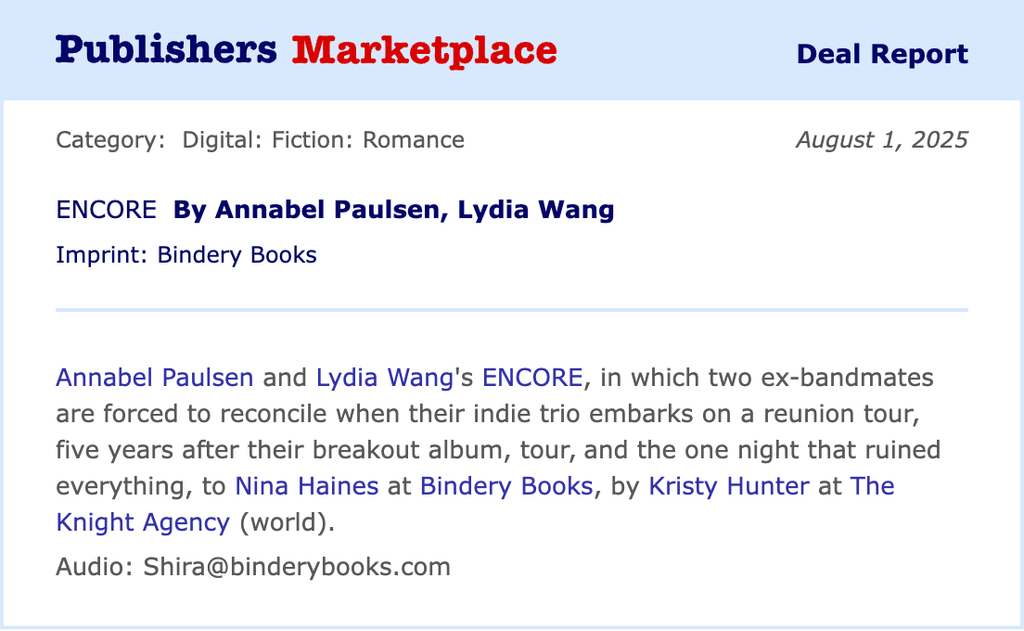 Sapph-Lit's 2nd book! Introducing ENCORE by Annabel Paulsen & Lydia Wang 🦢✨