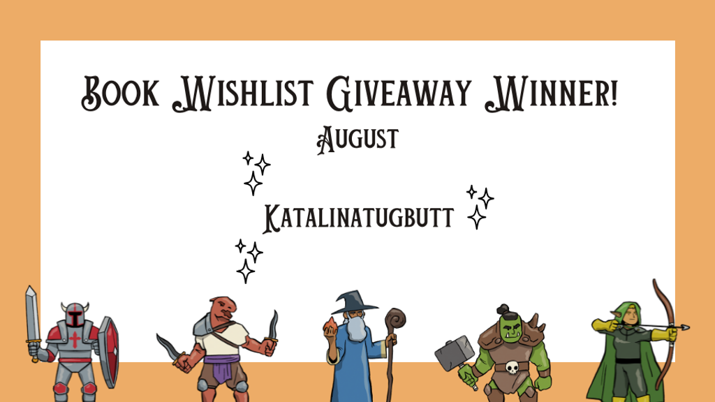 August Book Wishlist Giveaway Winner! 🎉
