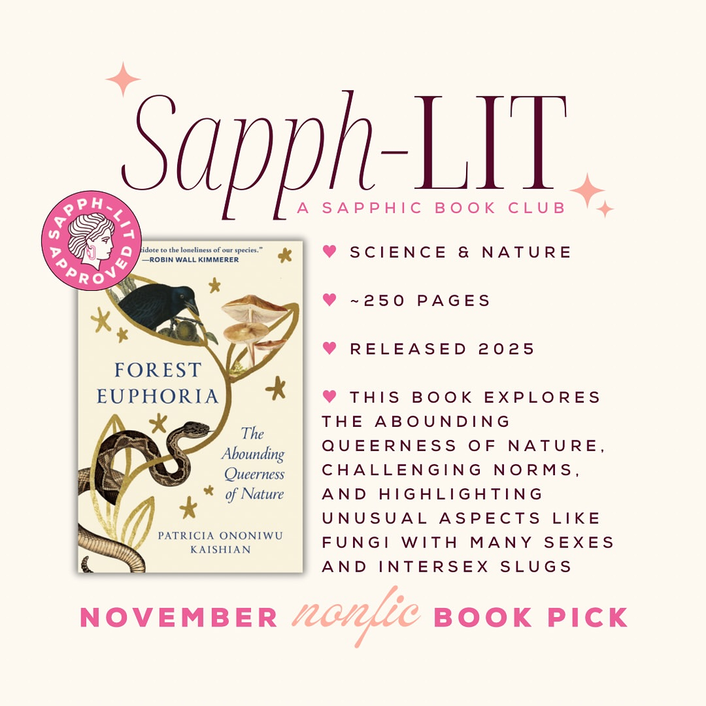 The Sapph-Lit November book pick is FOREST EUPHORIA 🌳🐍🌿🤍🫶✨