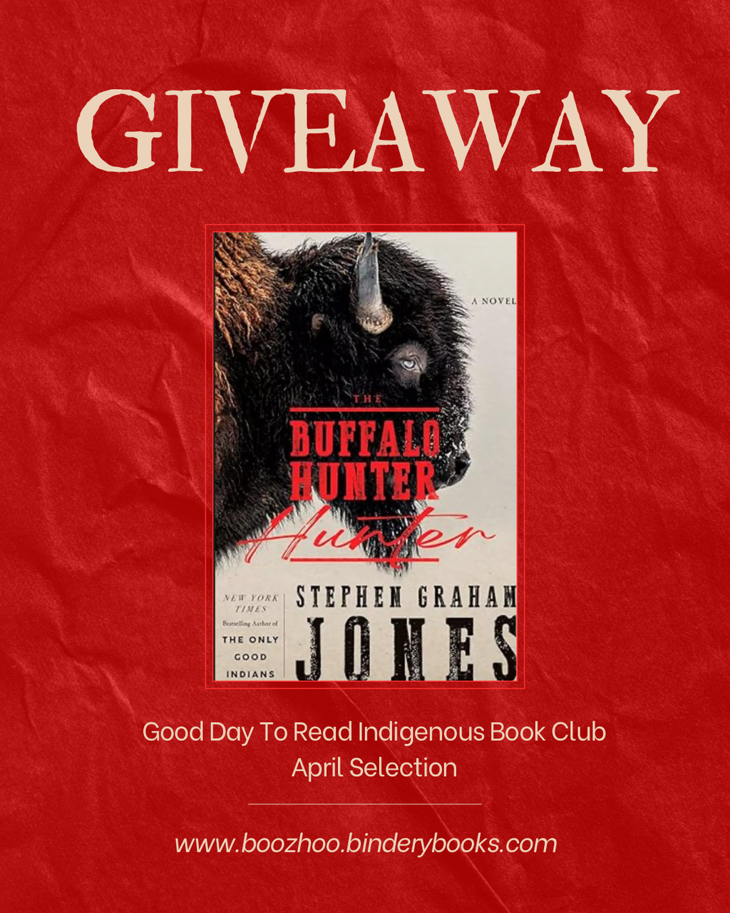 GIVEAWAY: The Buffalo Hunter Hunter by Stephen Graham Jones
