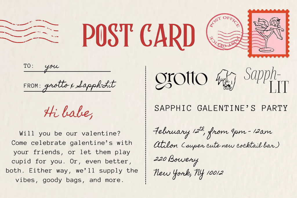 Calling all NYC Sapphics 💌 grotto x Sapph-Lit: Galentine's Eve
