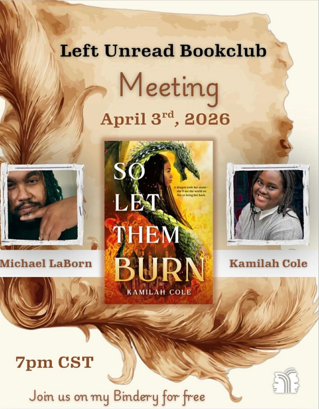 TOMORROW: Bookclub Event with Kamilah Cole!!!