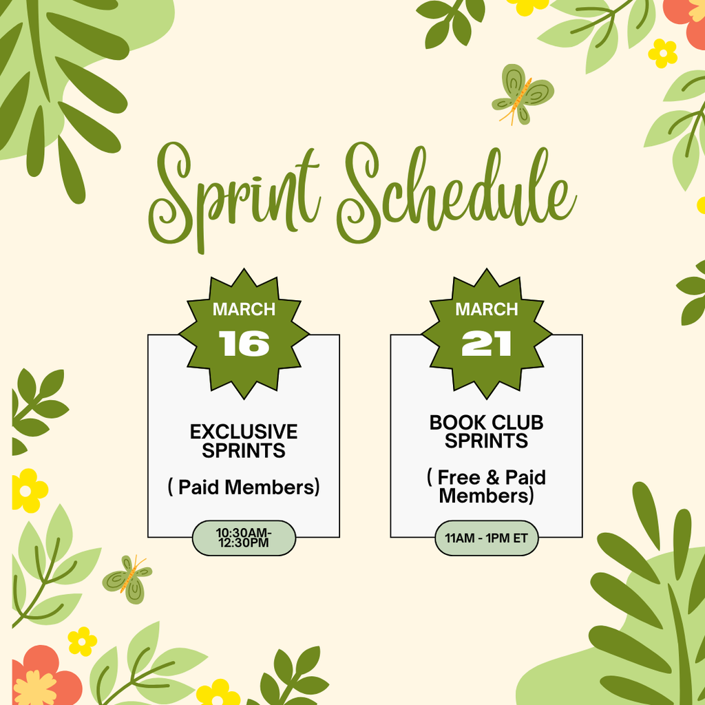 March Sprint Schedule (Exclusive Productivity Sprints & Book Club Sprints) 