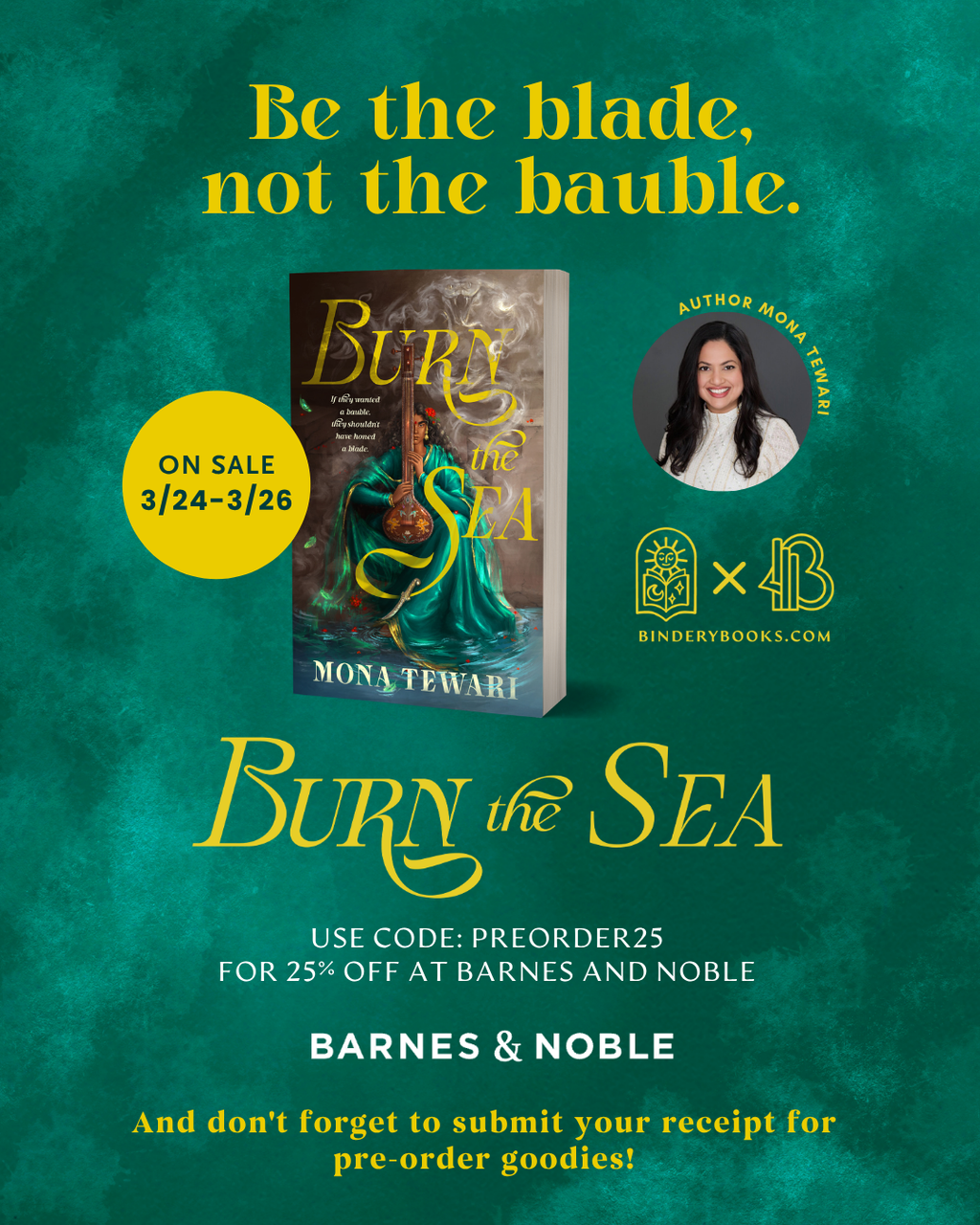 B&N PREORDER SALE: Get 25% off BURN THE SEA!