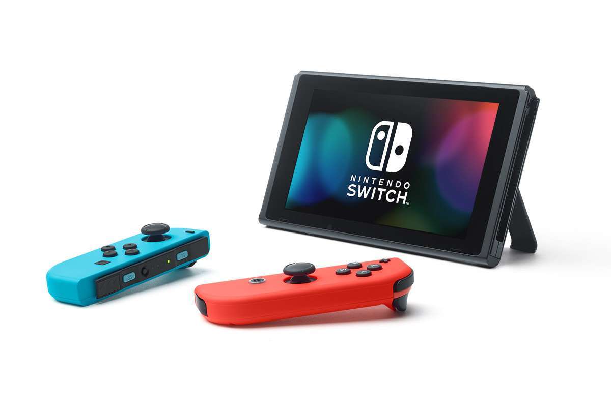 Game Console Nintendo Switch (With Red/Blue Joy-Con) + Free 64GB 