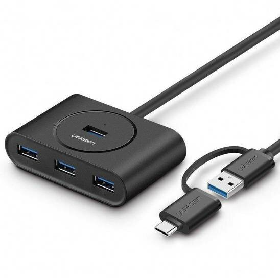 UGREEN HUB USB 3.0 + USB-C/TYPE-C 3.1 4-ports OTG (Black)