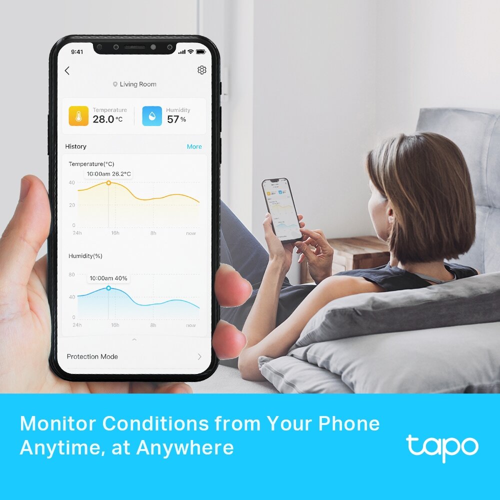 TP-Link Tapo T315, white - Smart temperature and humidity monitor, TAPOT315