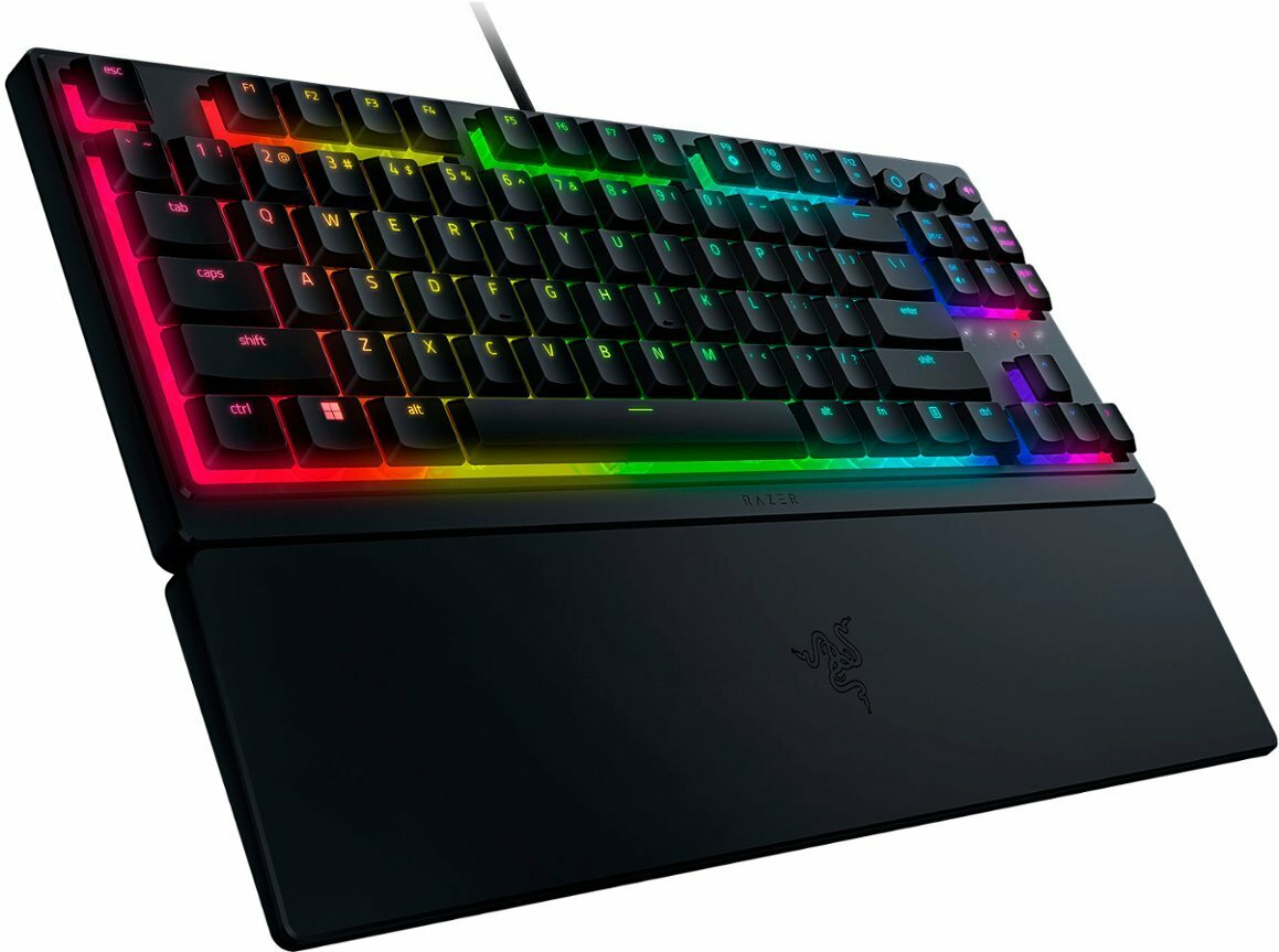 Razer Ornata V3 Gaming Keyboard: Low-Profile Keys - Mecha-Membrane Switches  - UV-Coated Keycaps - Backlit Media Keys - 10-Zone RGB Lighting 