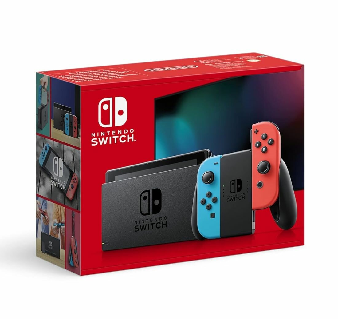 Game Console Nintendo Switch (With Red/Blue Joy-Con) + Free 64GB 