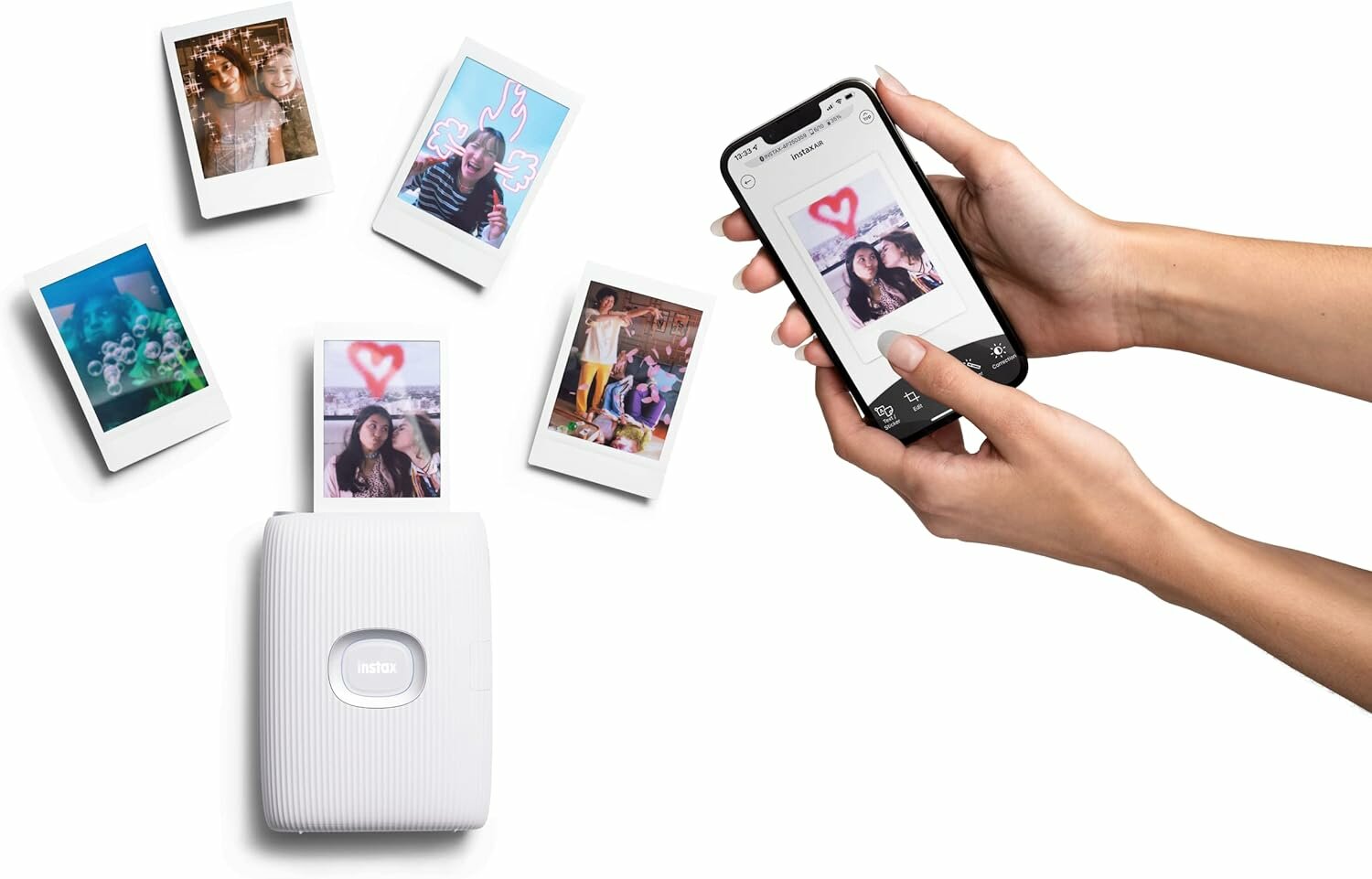 FUJIFILM INSTAX MINI LINK 2 Smartphone Printer, Clay White + Fujifilm