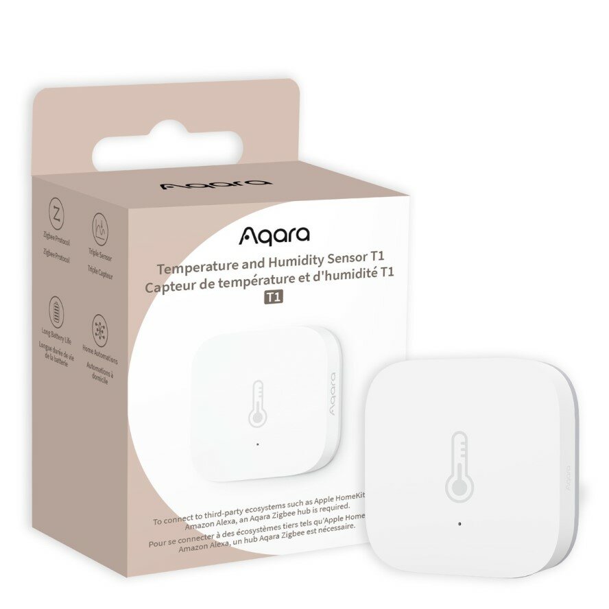 Aqara Temperature and Humidity Sensor, Requires Aqara HUB, Zigbee