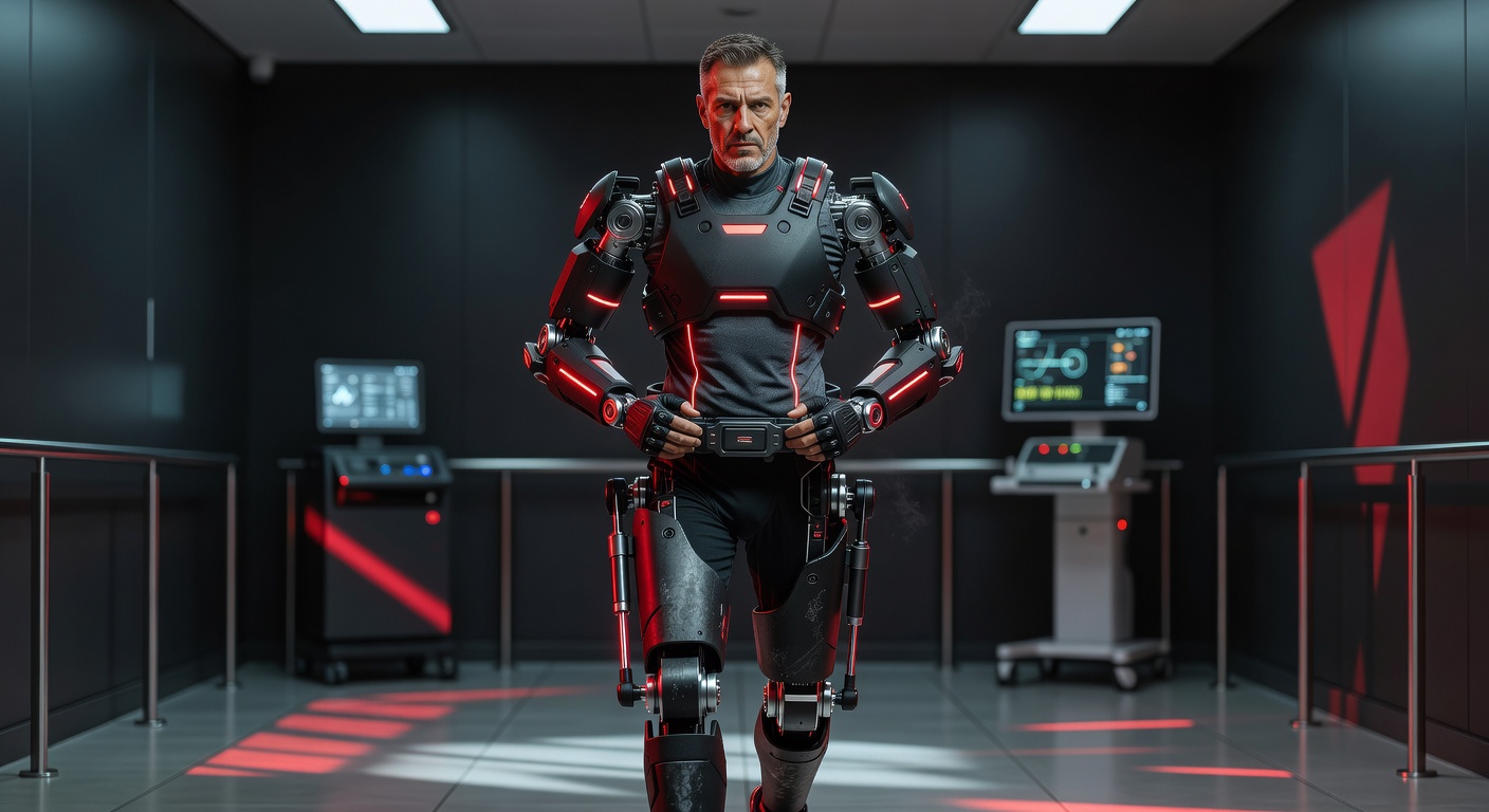 Medical rehabilitation exoskeleton suit in clinical setting