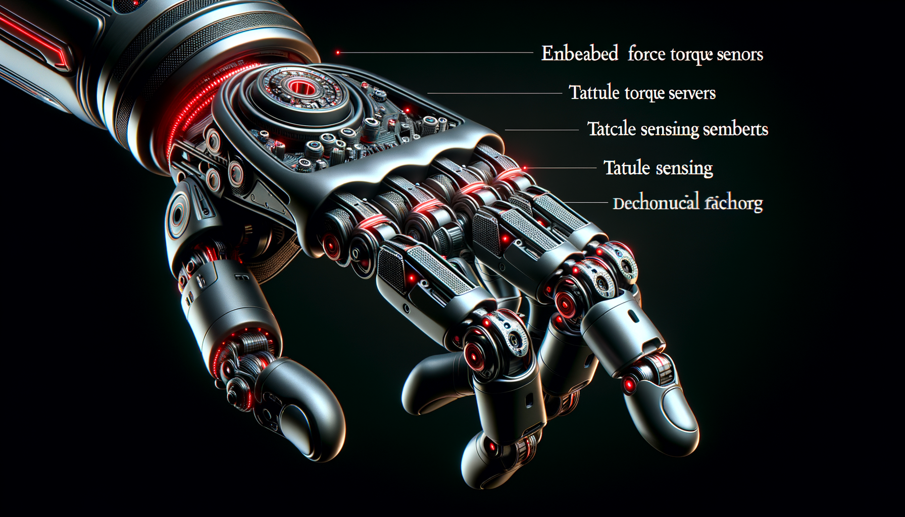 Humanoid robot hand with force torque sensors