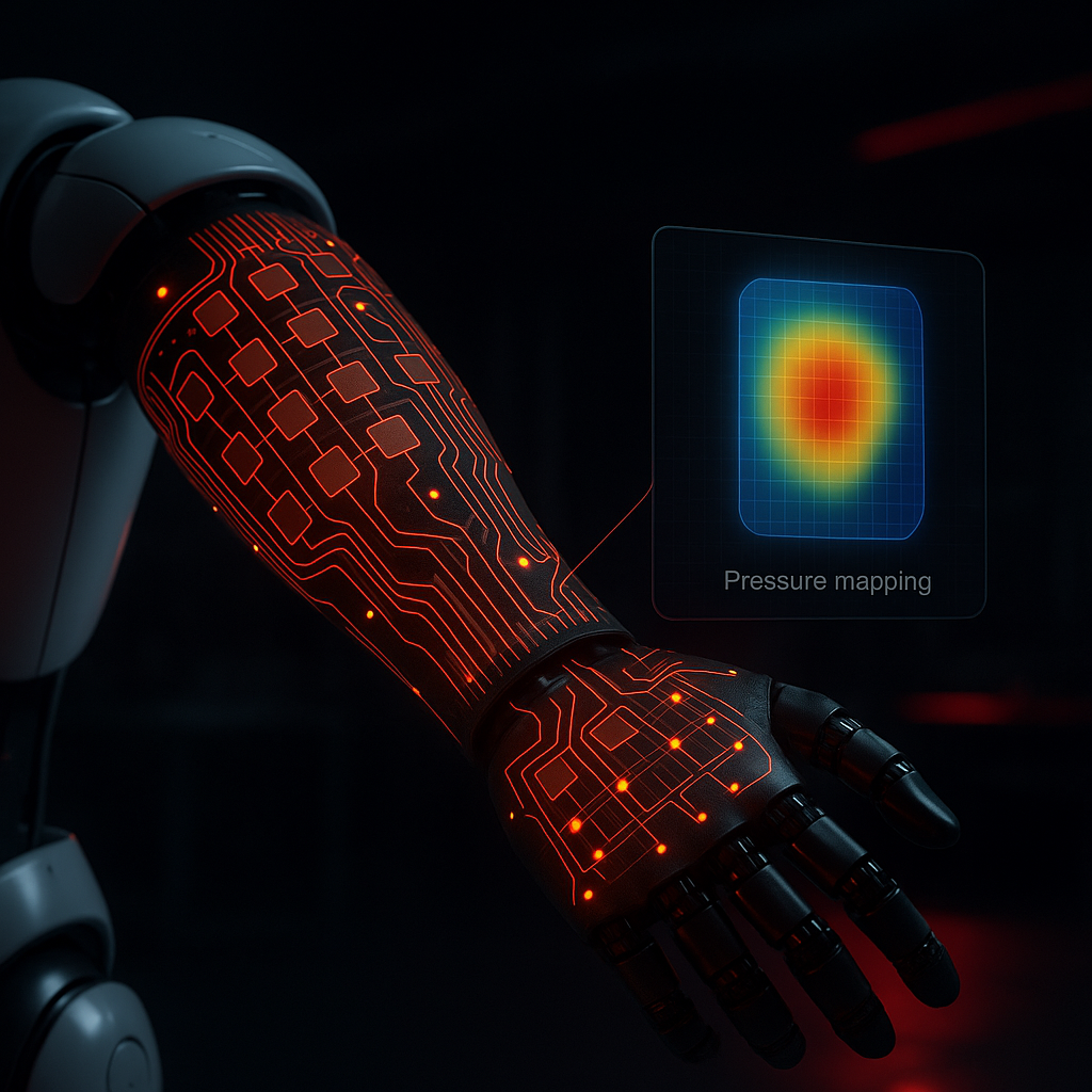 Electronic skin sensor array with pressure mapping visualization