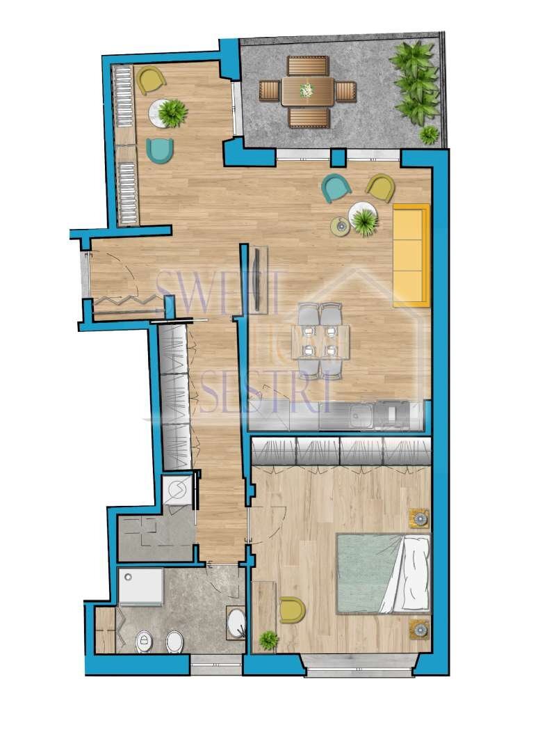 In NUOVO condominio, appartamento 5,5 vani, terrazzino.