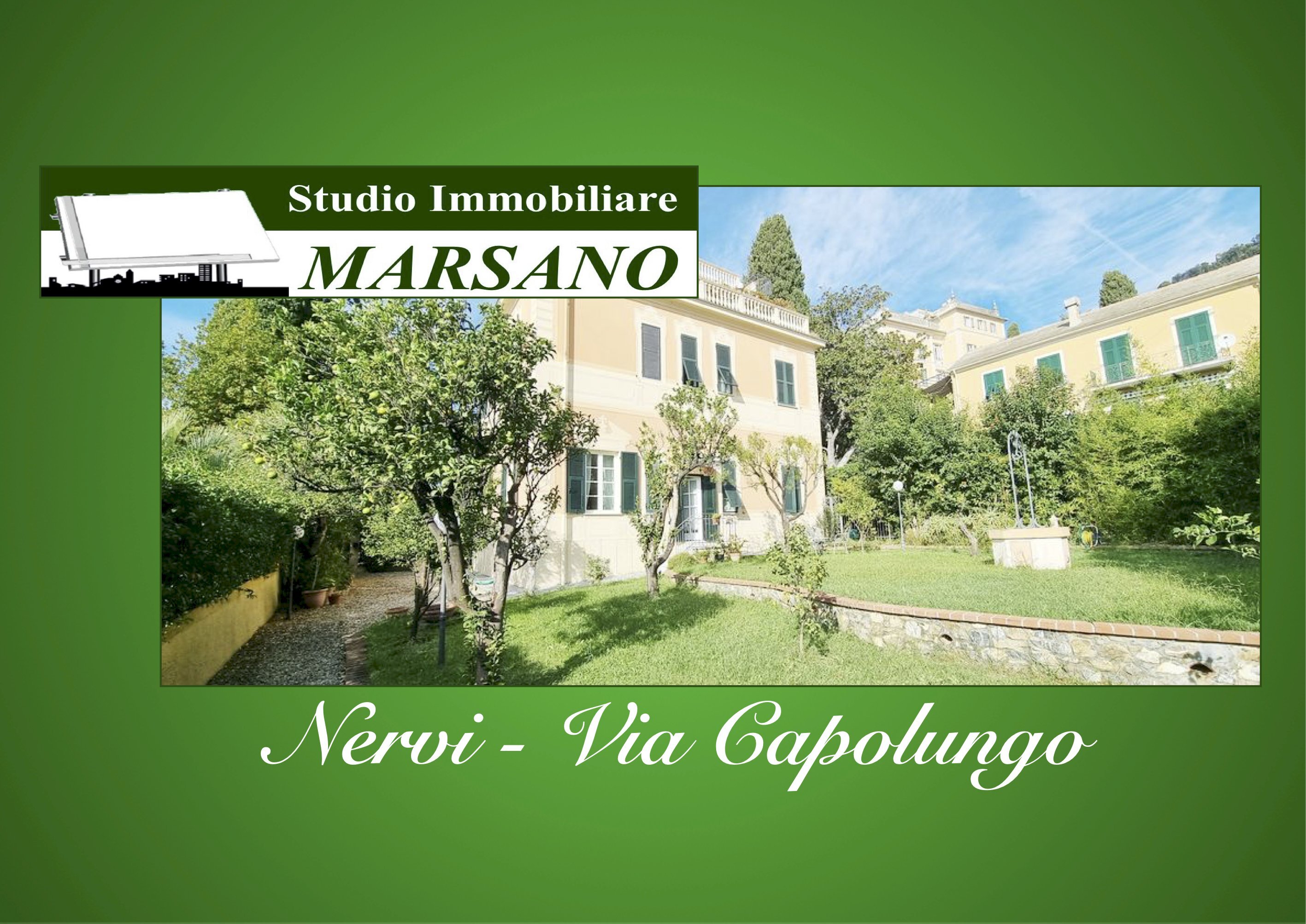 Nervi, Via Capolungo, villa con giardino e terrazza