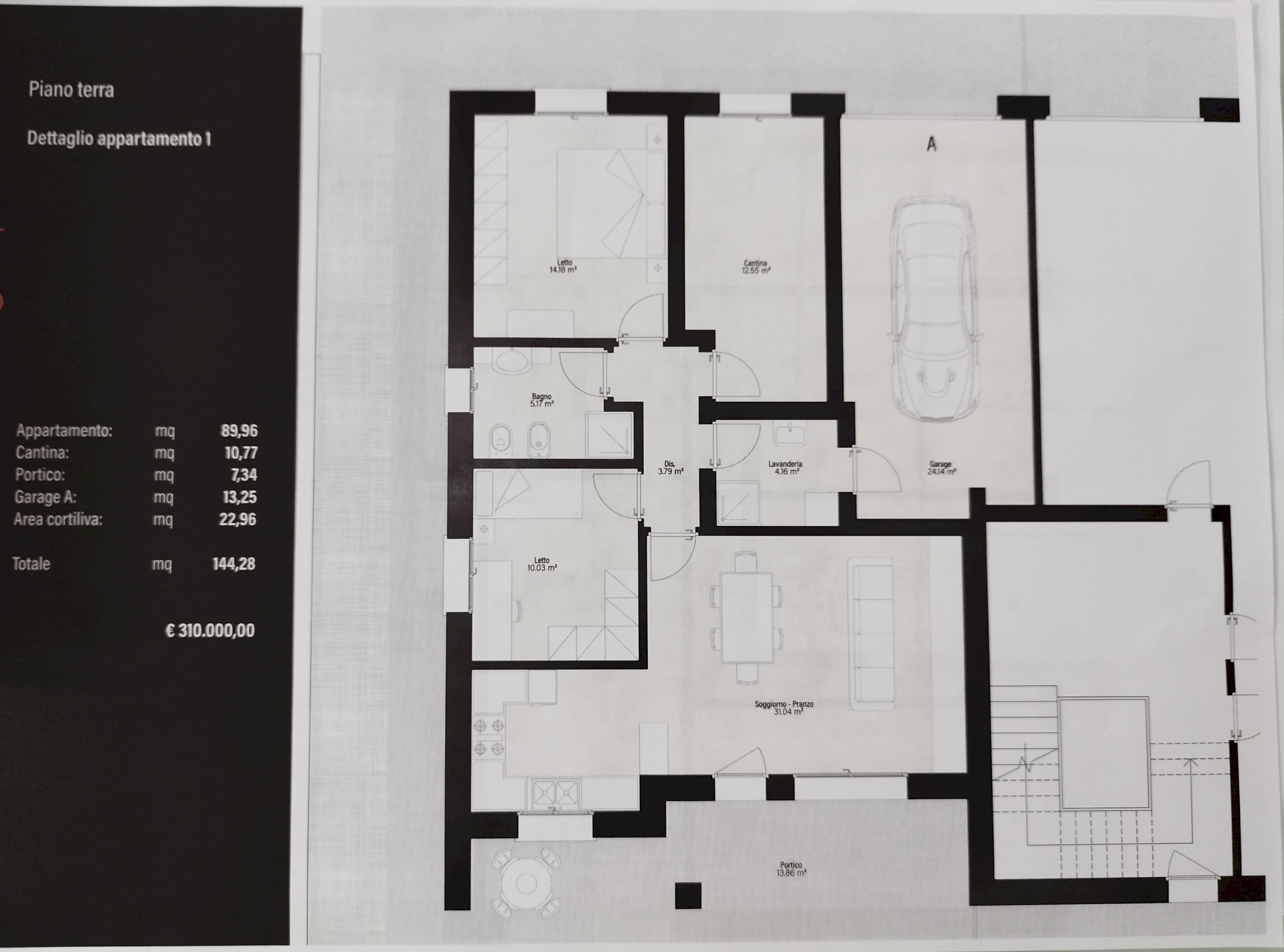 Rif. M1637 NONANTOLA: APPTO PT CON GIARDINO 310000