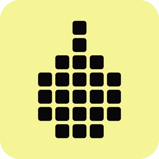 DataBlur app icon, a pixel-block D on a pale-yellow tile