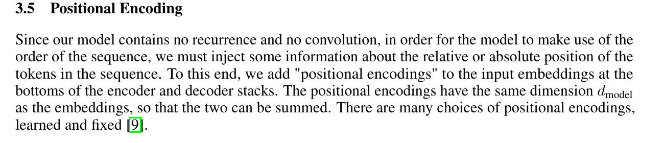 Section 3.5 of the paper, on adding a position to each word before the first attention layer