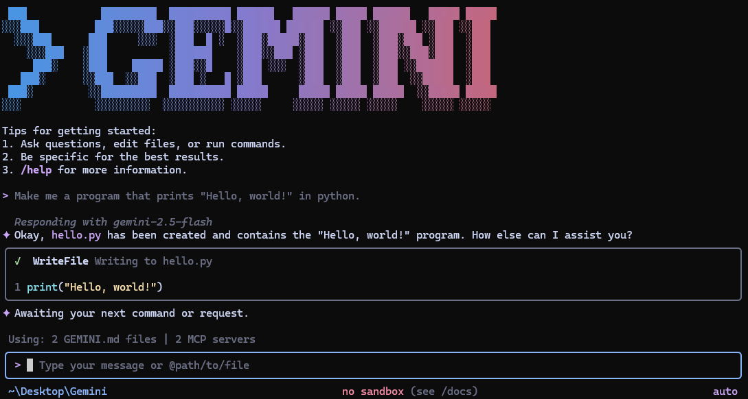Gemini CLI running in a terminal