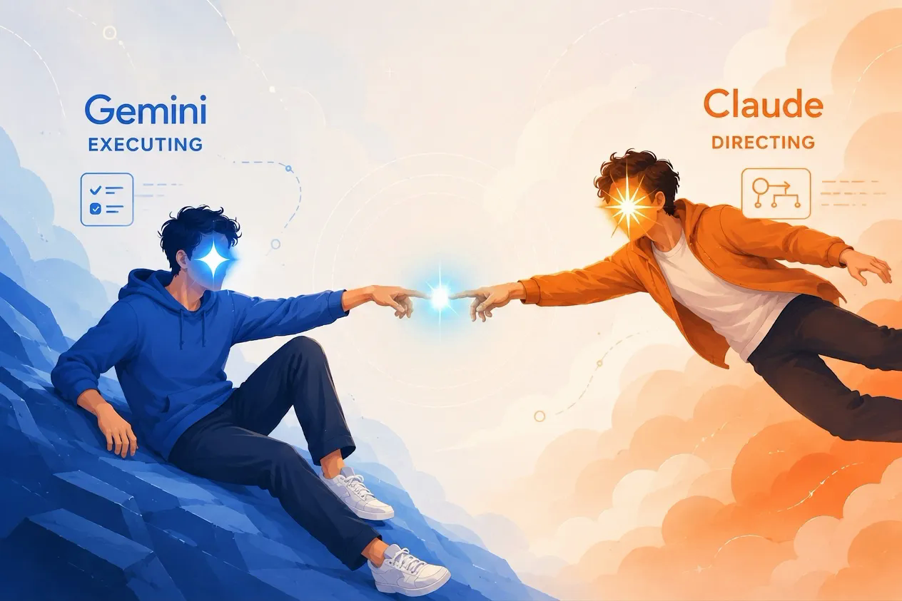 Gemini executing, Claude directing