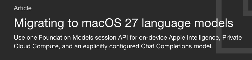 Migrating to macOS 27 language models, on the SwiftAutoGUI documentation site