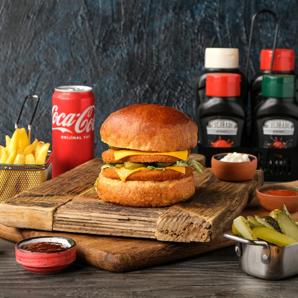 Double Chicken Burger Menü