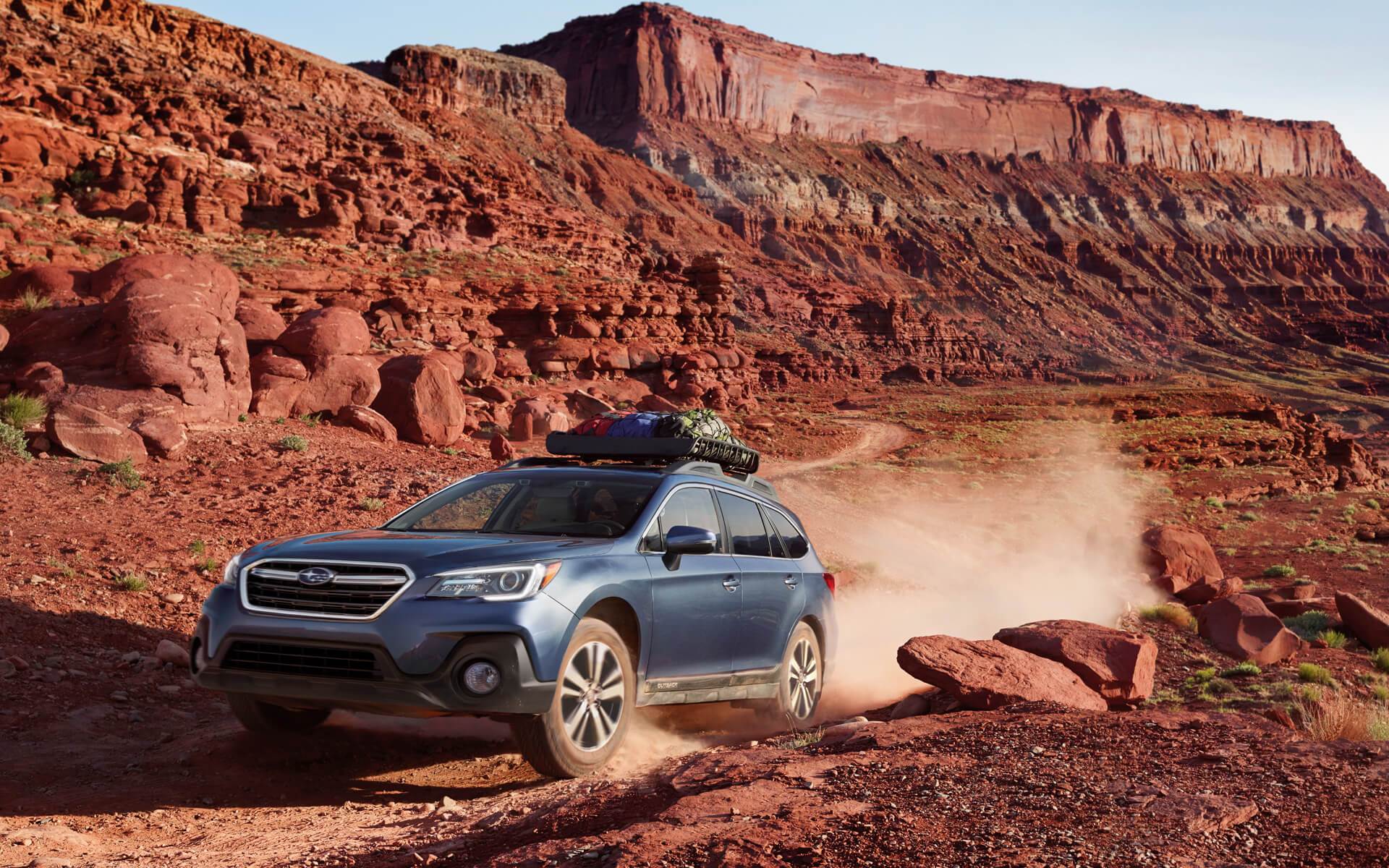2017 Subaru outback on desert road