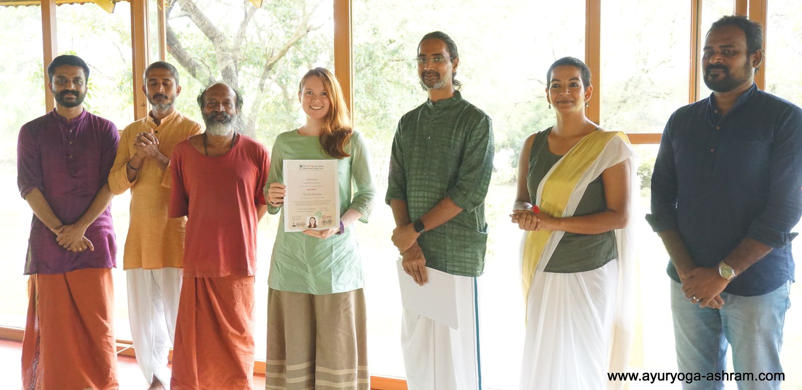 Receiving my RYT 200 diploma from Ayuryoga Eco-Ashram, India