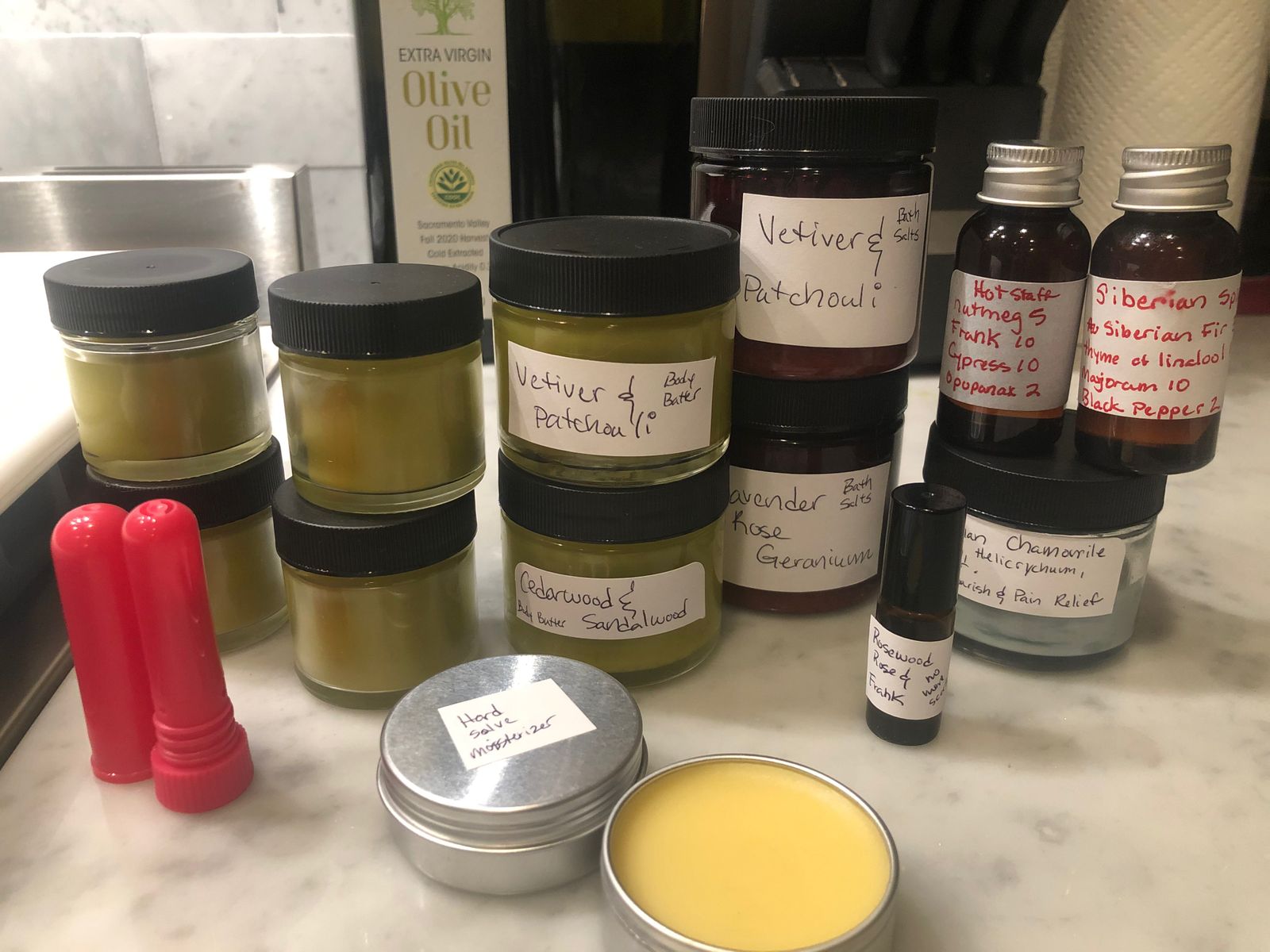 a picture of some of my handmade products