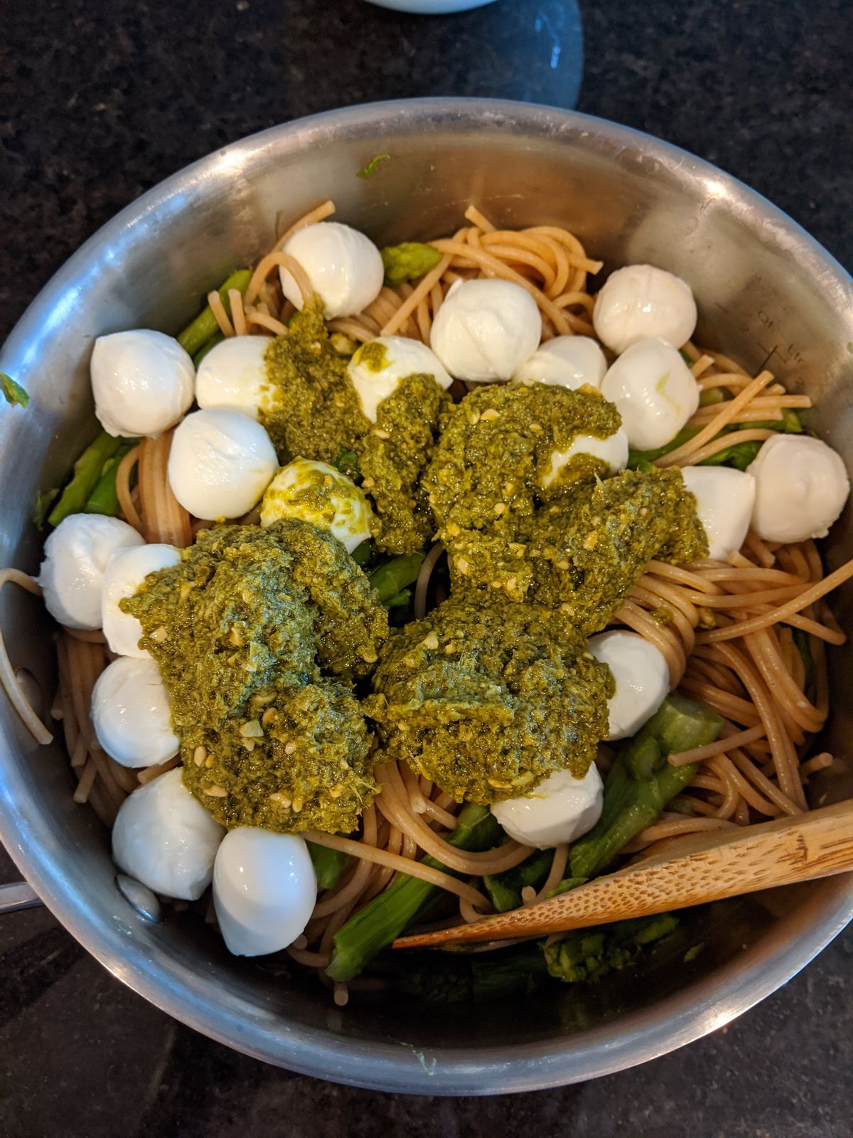 Modifications: The recipe called for making your own pesto, which I didn't do. I also served it in the pan - less dishes to wash!