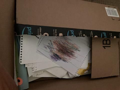 Joanie's Box Beneath the Bed. She says they're not winning on the art pileup. 