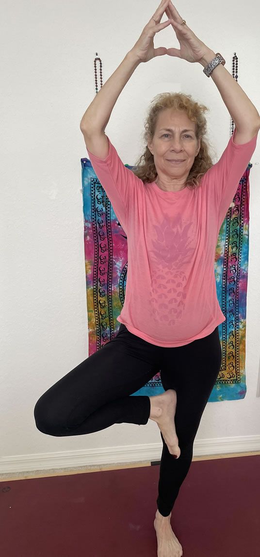 Laurie Meditating in Tree Pose (vrikshasana)