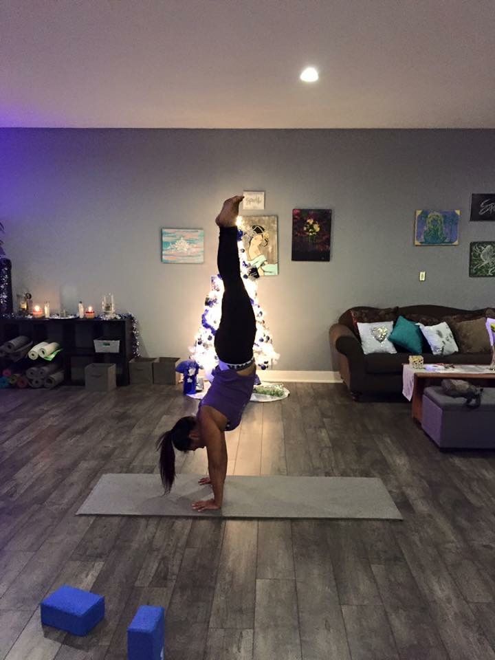 April absolutely nailed her Down Facing Tree pose!