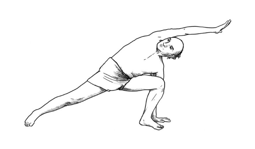 Krishnamacharya’s knee ahead of the ankle in Extended Side Angle (Uttitha Parsvakonasana)