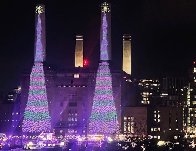 Battersea Power Station projecting David Hockey, drawn on iPad