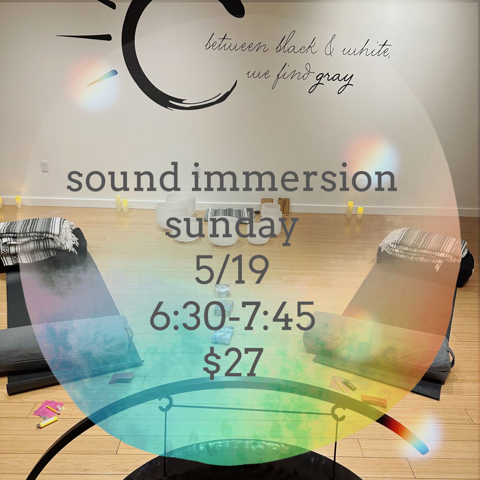 Join me at Gray Yoga in Old Town Arvada for a special night of sound. The event will start with a grounding meditation, intention setting and then relax into the soothing vibrations from crystal singing bowls, wave drum, paiste moon gong and koshi chimes. Sound healing has been shown to improve sleep, reduce tension and boost immune function. Message me for registration details.