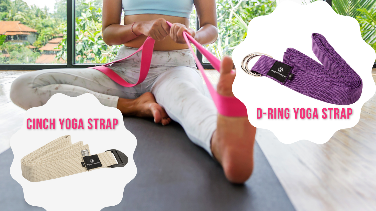 Stretching straps, also known as yoga belts, are fantastic for increasing your reach and improving flexibility, especially in the legs and shoulders. They are adjustable and can be used in various ways: