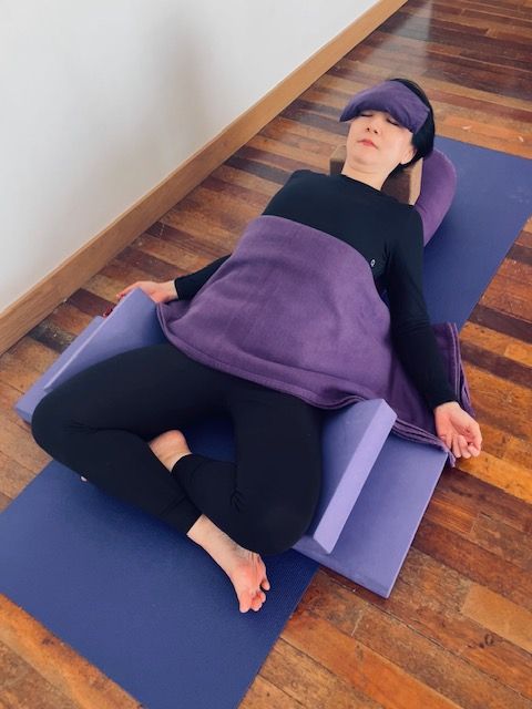 Suptasukhasana. I'm meditating, honest!