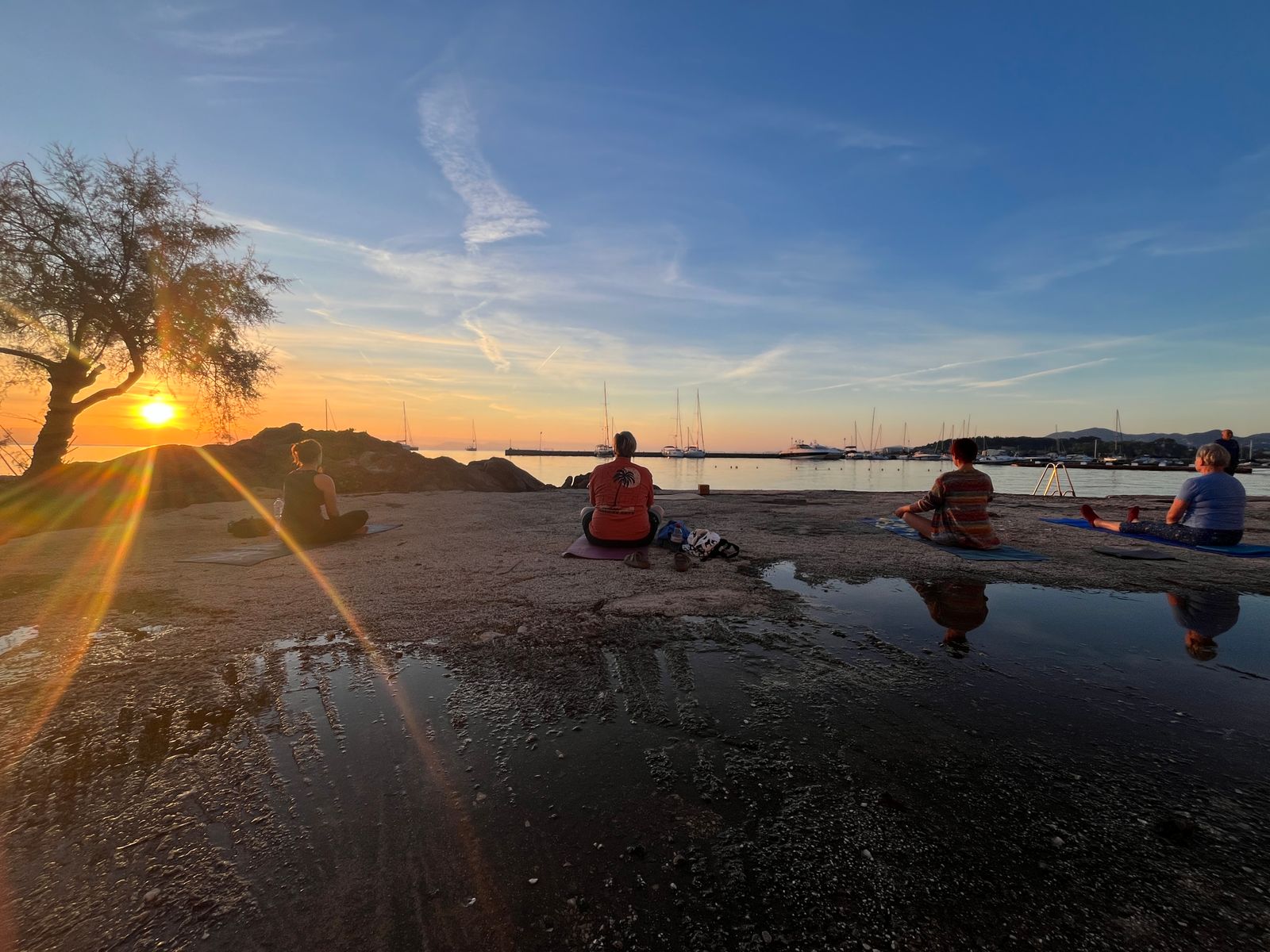 Sunrise yoga at Corfu